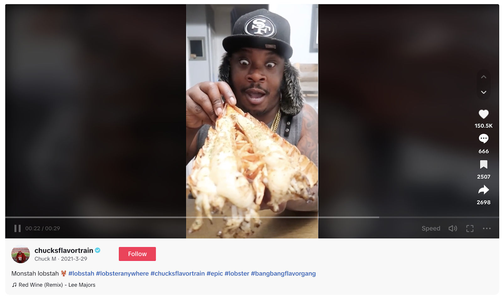 Image of creator Chuck’s Flavor Train’s food video